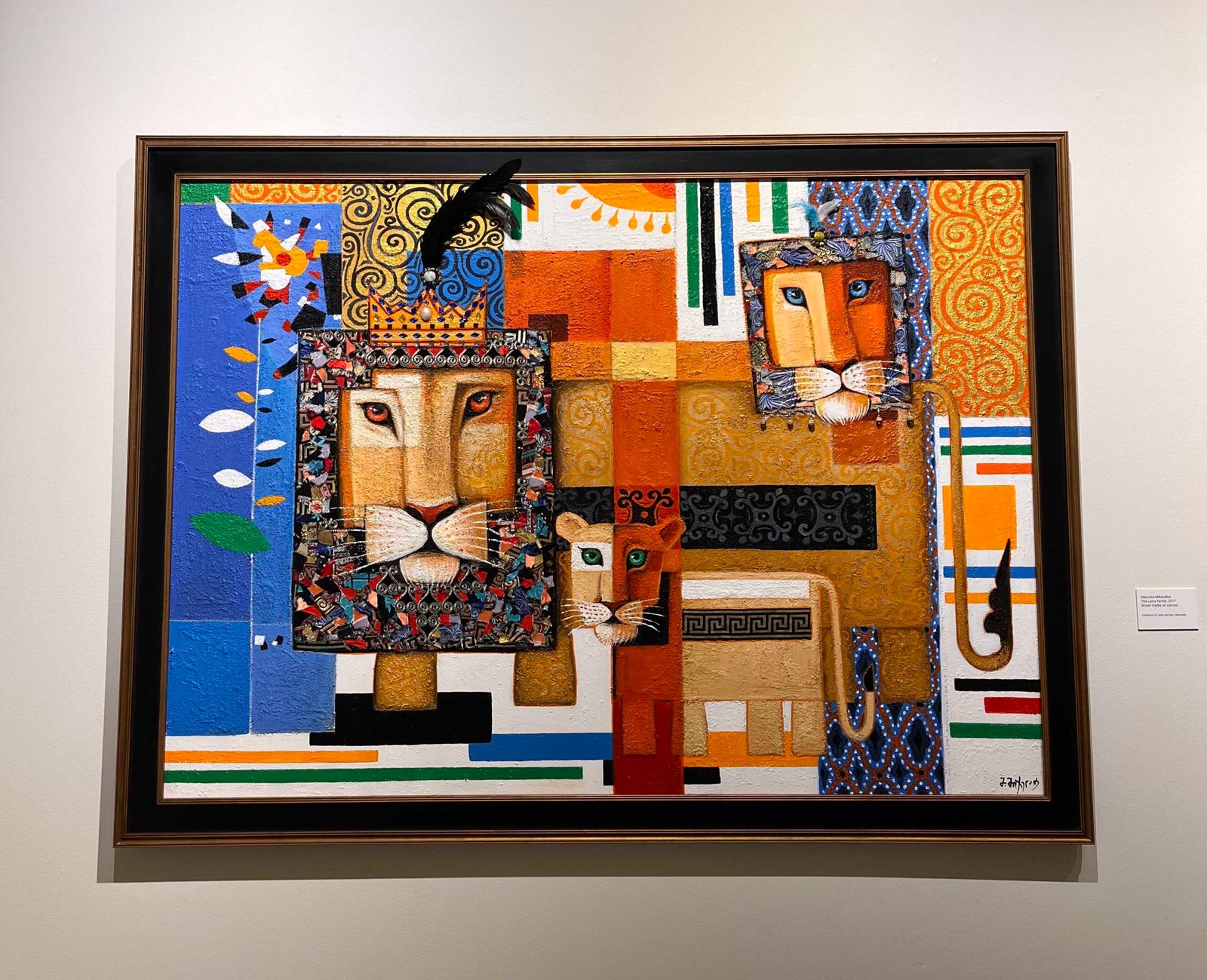 StocktonUniversity Exhibition of Sergo Tbileli and Mamuka Mikeladze 2022=5 Mamuka Mikeladzes Artwork Lions Family